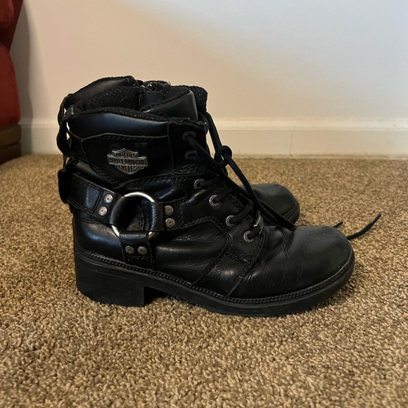 Harley-Davidson Kelley Harness Riding Black Leather Boots - Picture 2 of 10